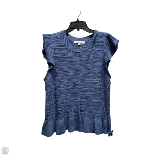 Top Short Sleeve By Loft In Blue, Size: M