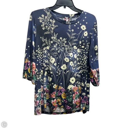 Top Long Sleeve Designer By Johnny Was In Blue & Purple, Size: S
