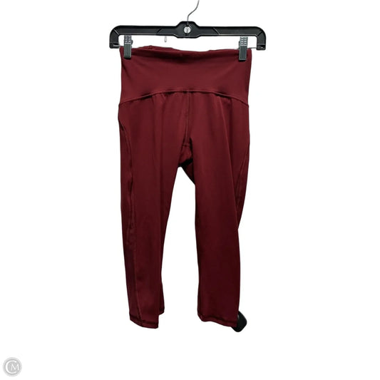 Athletic Capris By Lululemon In Maroon, Size: 4
