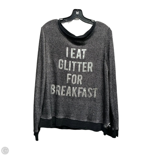 Top Long Sleeve By Cme In Black & Silver, Size: Xl