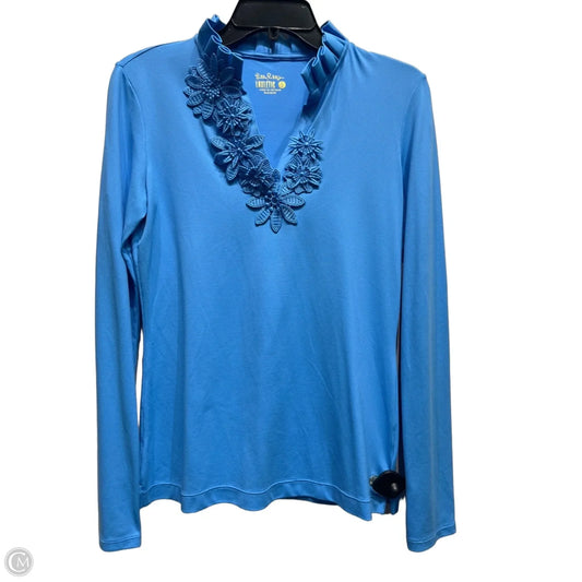 Top Long Sleeve Designer By Lilly Pulitzer In Blue, Size: S