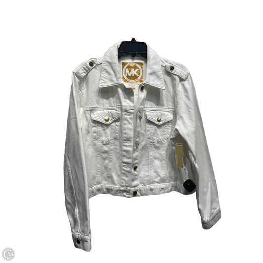 Jacket Denim By Michael By Michael Kors In White Denim, Size: Xl