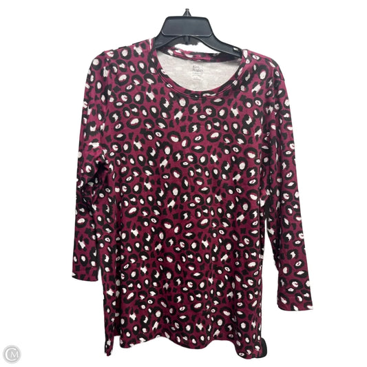 Top Long Sleeve Basic By Kim Rogers In Red & White, Size: L