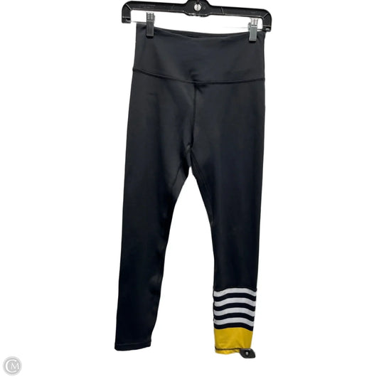 Athletic Leggings By Zyia In Black & Yellow, Size: 4