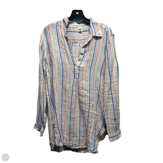 Top Long Sleeve By Gap In Blue & White, Size: S