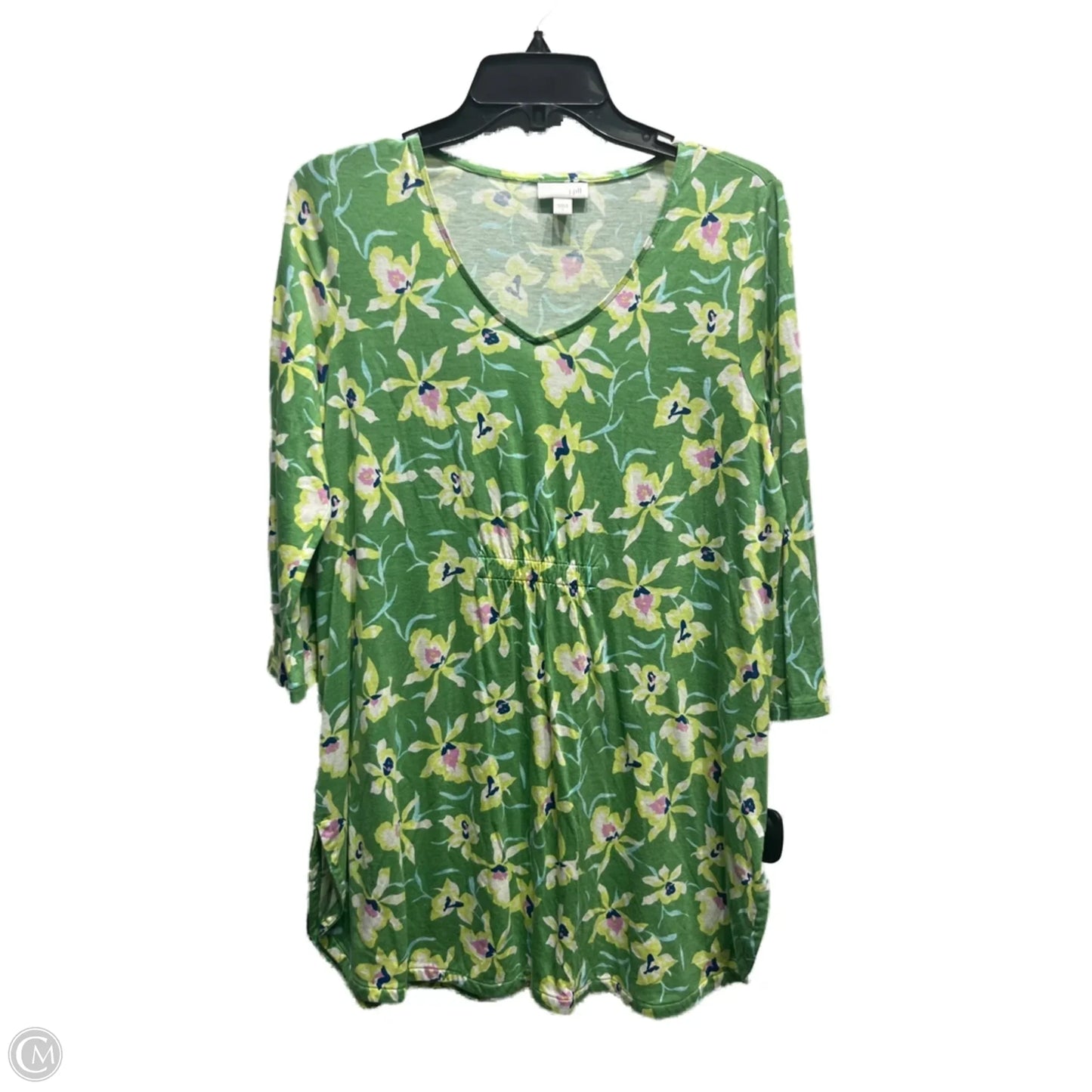 Top Long Sleeve By J. Jill In Green & Purple, Size: S
