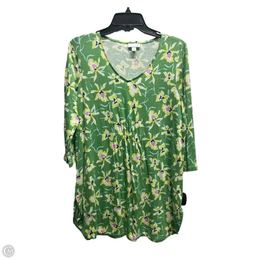 Top Long Sleeve By J. Jill In Green & Purple, Size: S