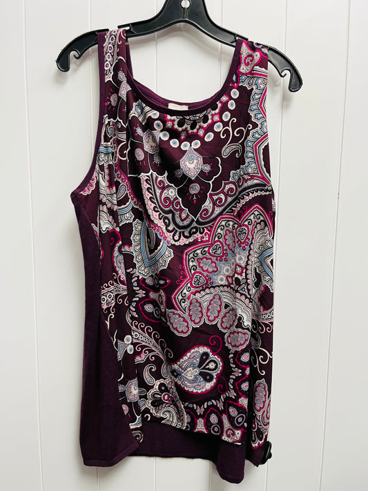 Top Sleeveless By Chicos In Purple, Size: 1x