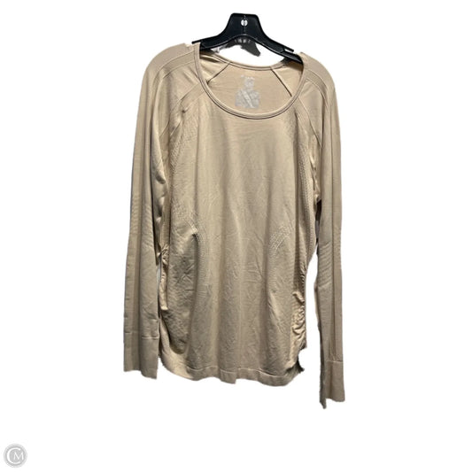 Athletic Top Long Sleeve Crewneck By Gaiam In Tan, Size: Xl