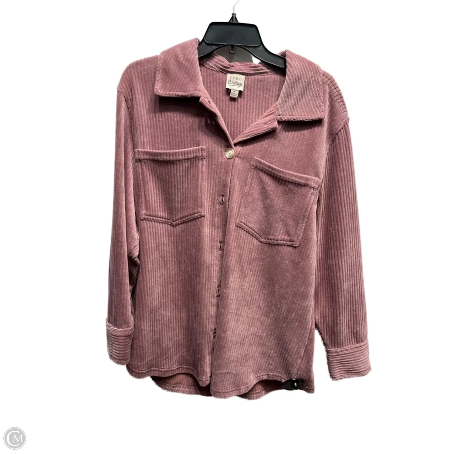 Jacket Shirt By Como Vintage In Purple, Size: M