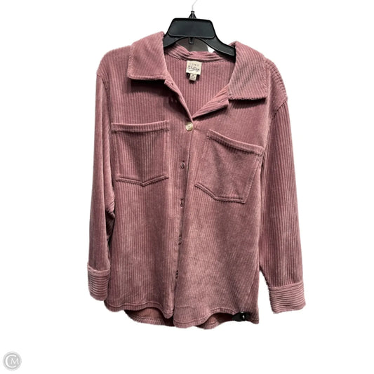 Jacket Shirt By Como Vintage In Purple, Size: M