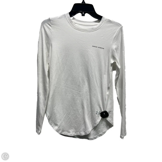 Athletic Top Long Sleeve Crewneck By Under Armour In White, Size: M