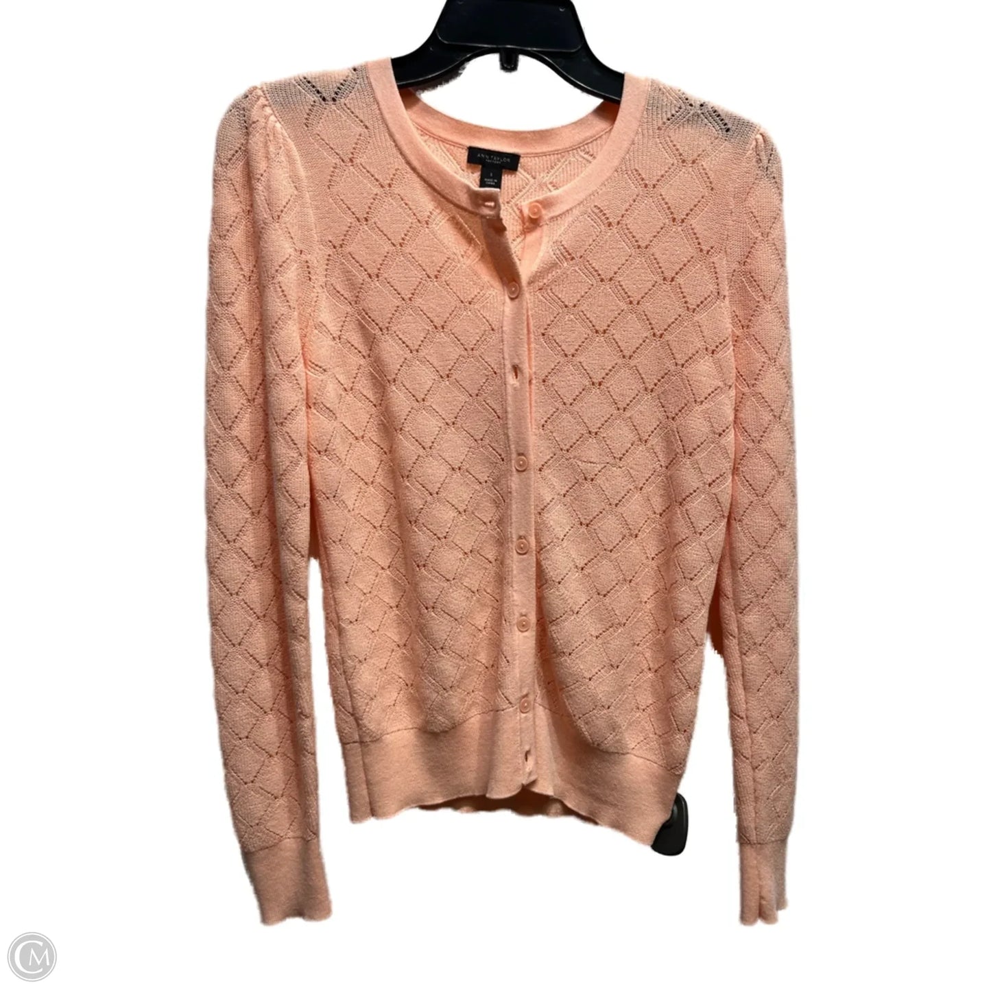 Sweater Cardigan By Ann Taylor In Peach, Size: S