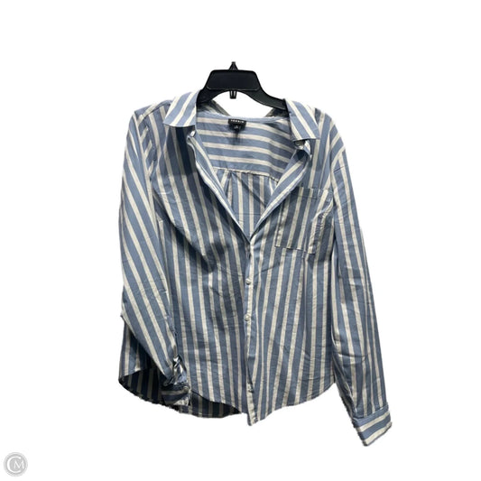 Top Long Sleeve By Torrid In Blue & White, Size: Xl