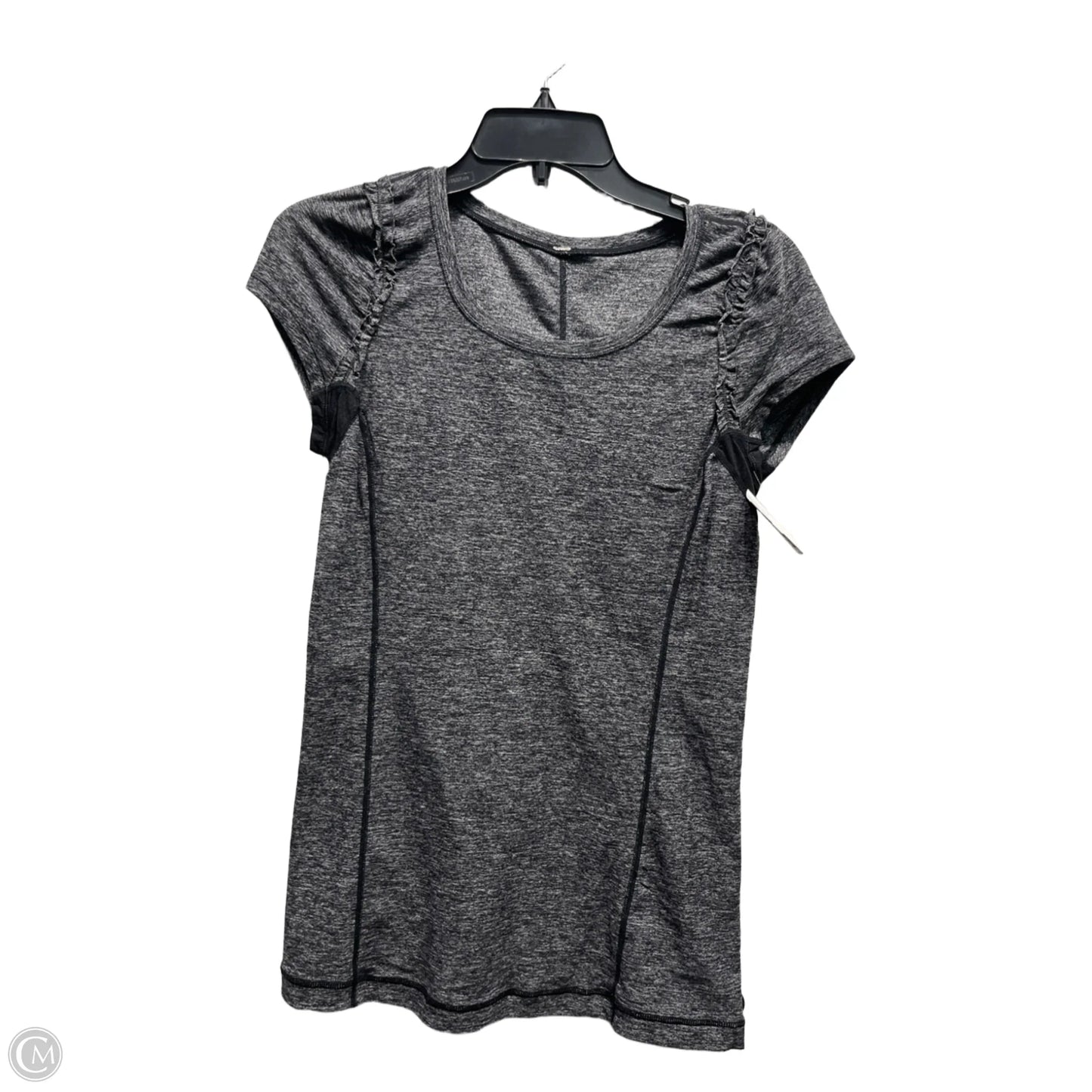 Athletic Top Short Sleeve By Lululemon In Grey, Size: 6