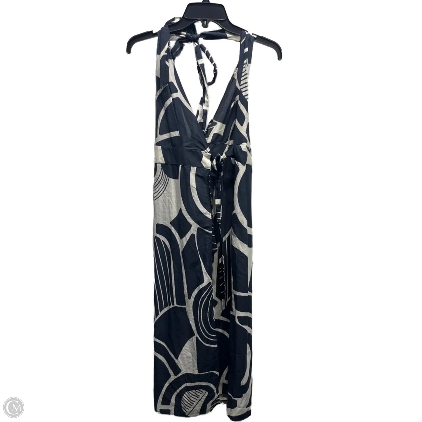 Dress Casual Midi By Zara In Blue & White, Size: Xs