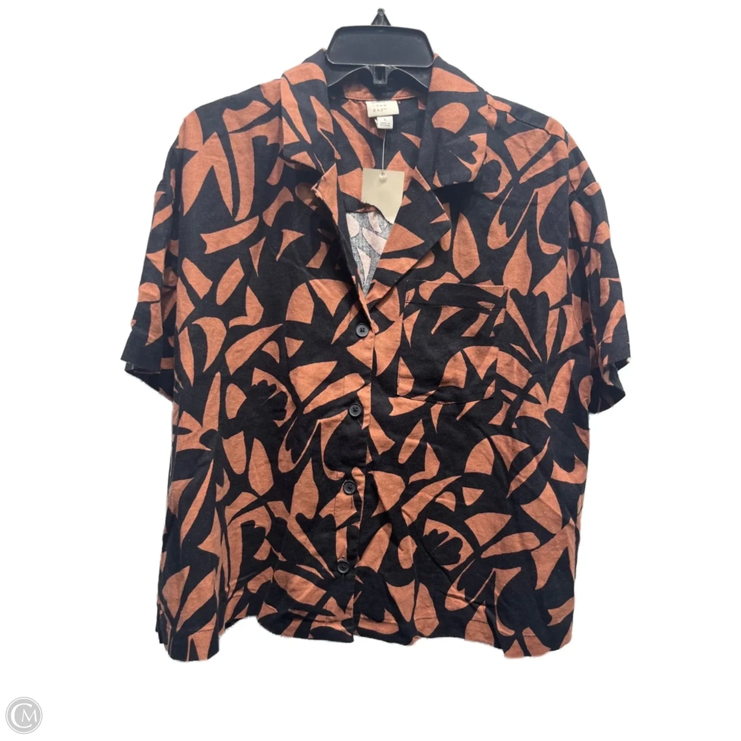 Top Short Sleeve By A New Day In Black & Cream, Size: L