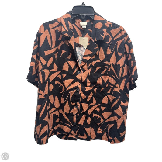 Top Short Sleeve By A New Day In Black & Cream, Size: L