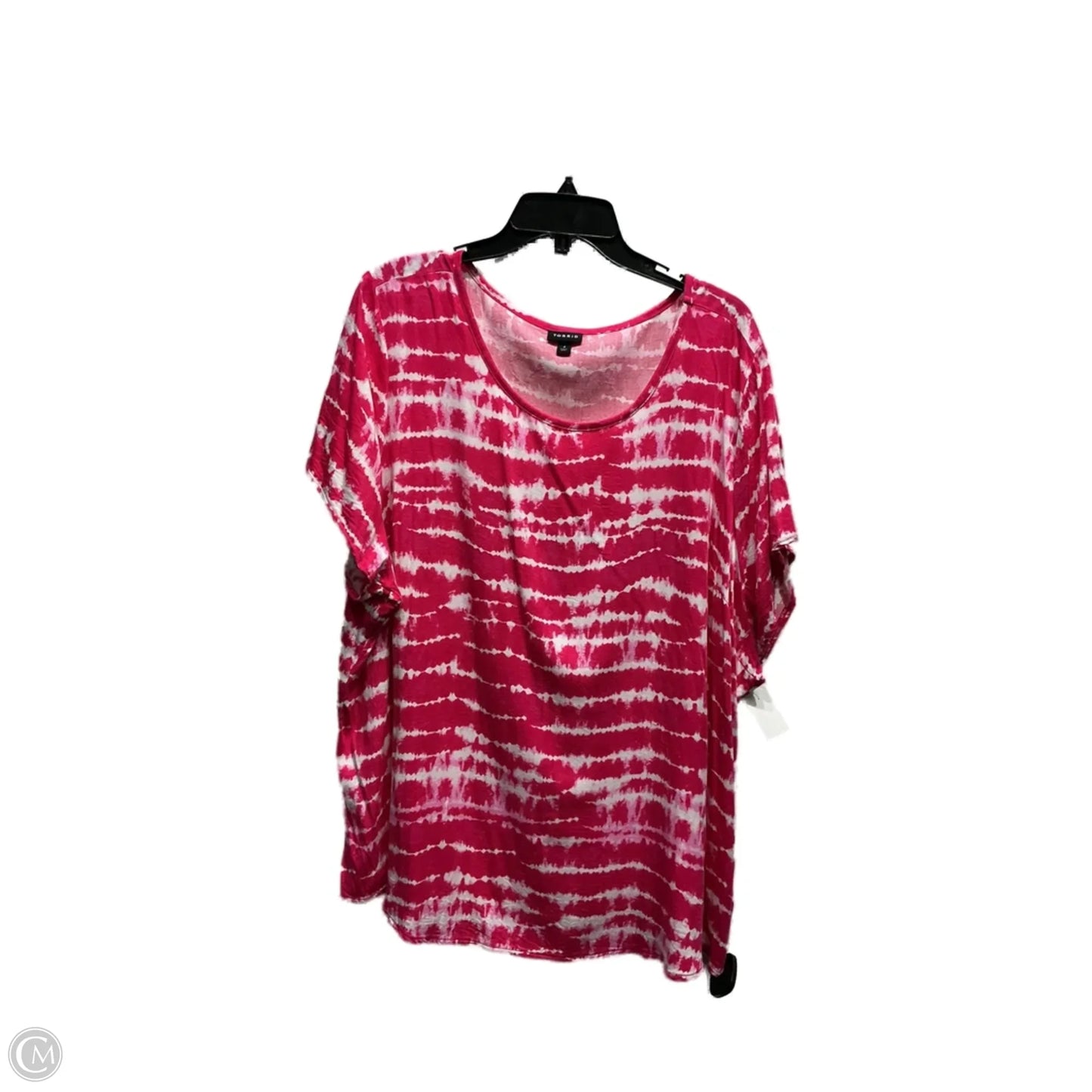 Top Short Sleeve By Torrid In Pink & White, Size: 4