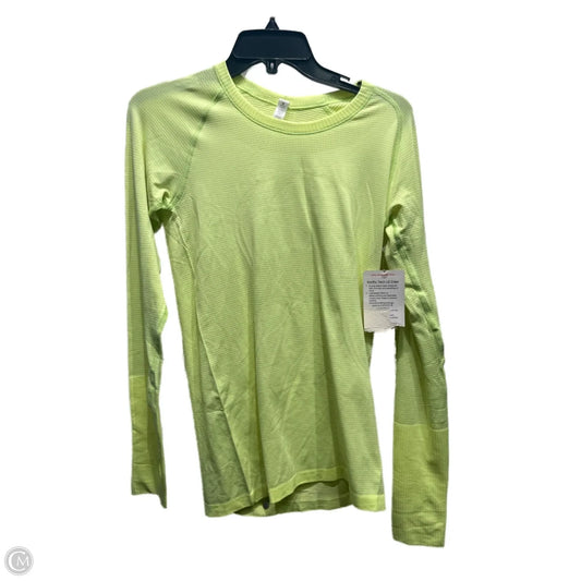 Athletic Top Long Sleeve Crewneck By Lululemon In Yellow, Size: 8