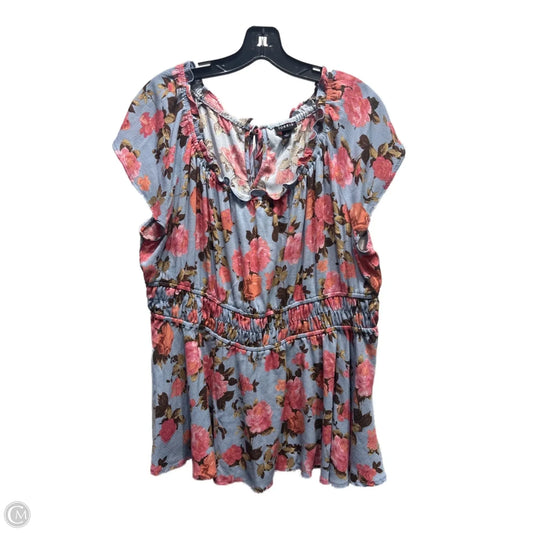 Top Short Sleeve By Torrid In Blue & Pink, Size: 1x
