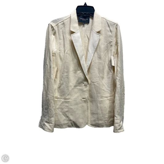 Blazer Designer By Lafayette 148 In Cream, Size: 10
