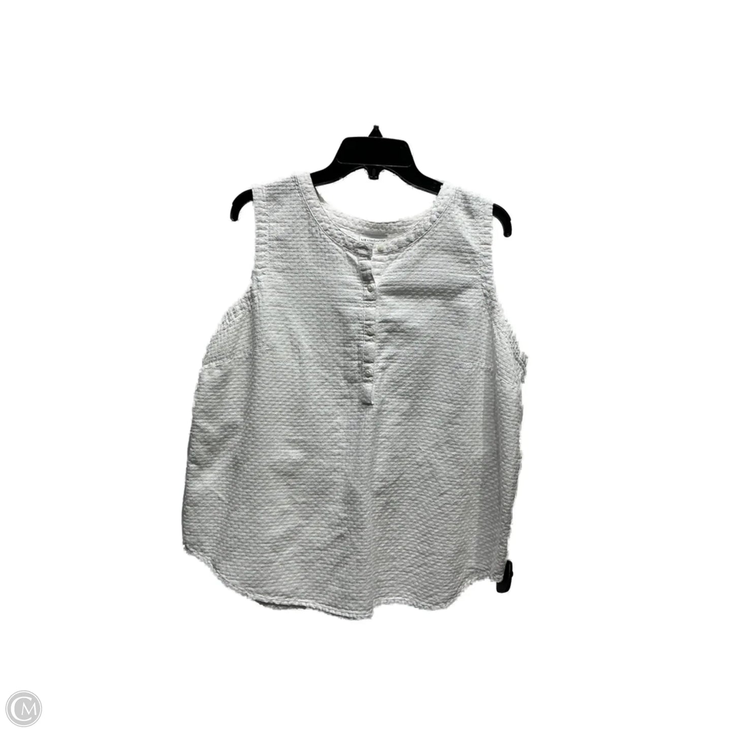 Top Sleeveless By Liz Claiborne In White, Size: Xl