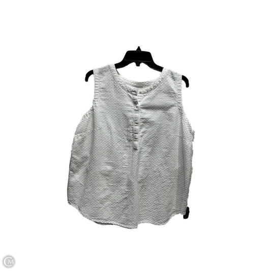 Top Sleeveless By Liz Claiborne In White, Size: Xl