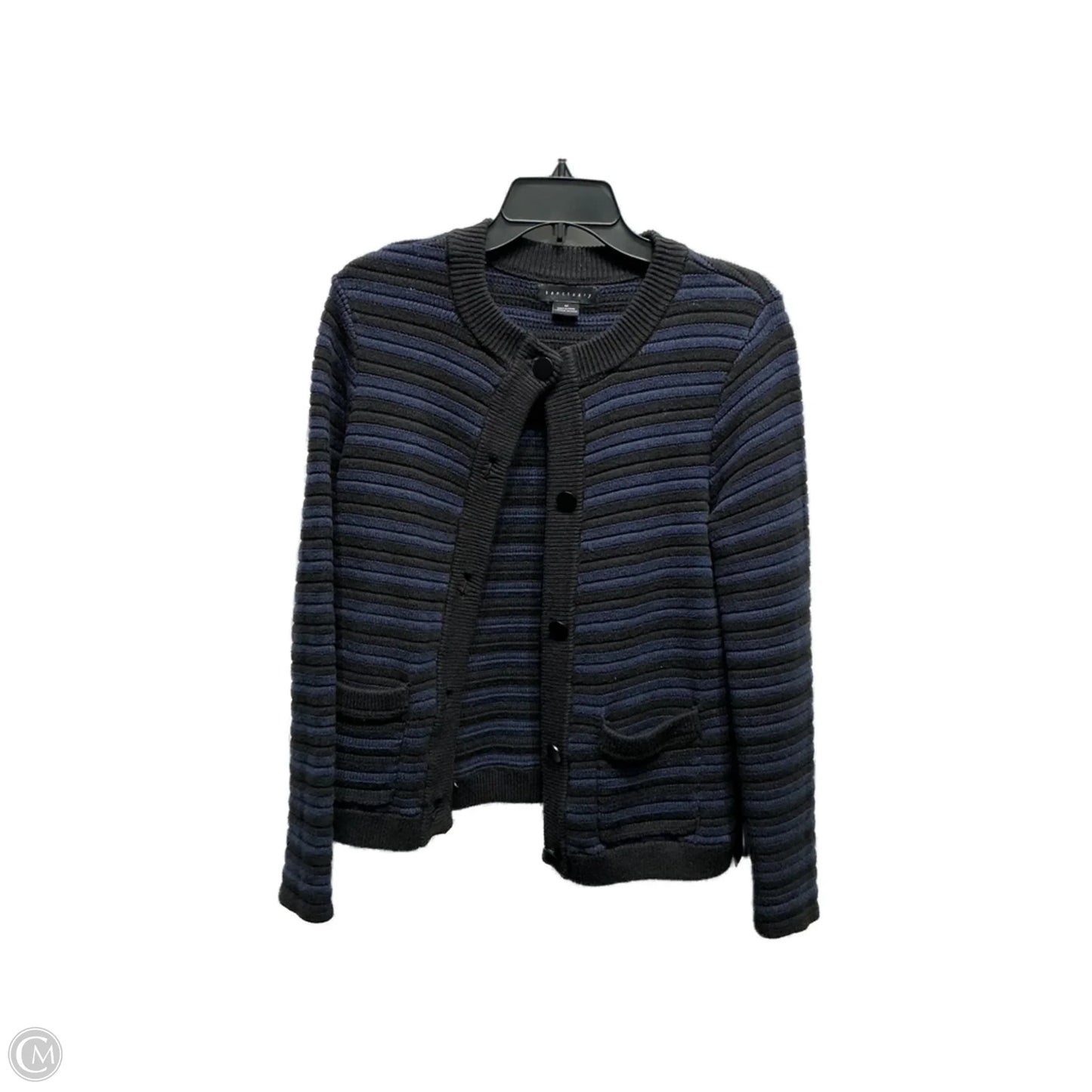 Sweater Cardigan By Sanctuary In Black & Blue, Size: M