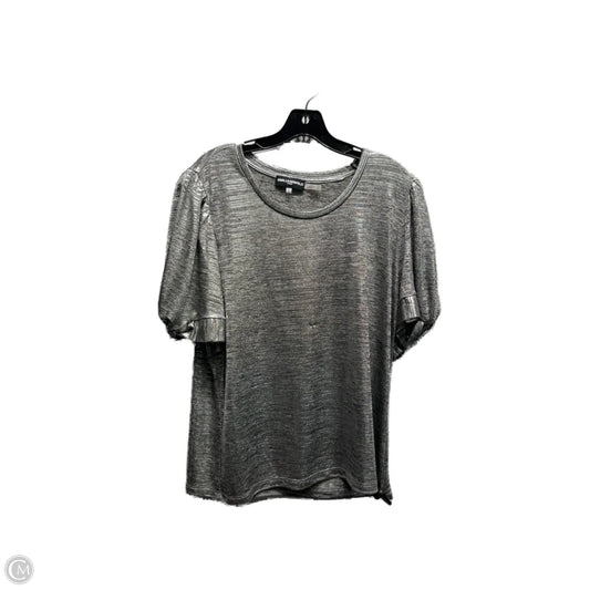 Top Short Sleeve Designer By Karl Lagerfeld In Silver, Size: L