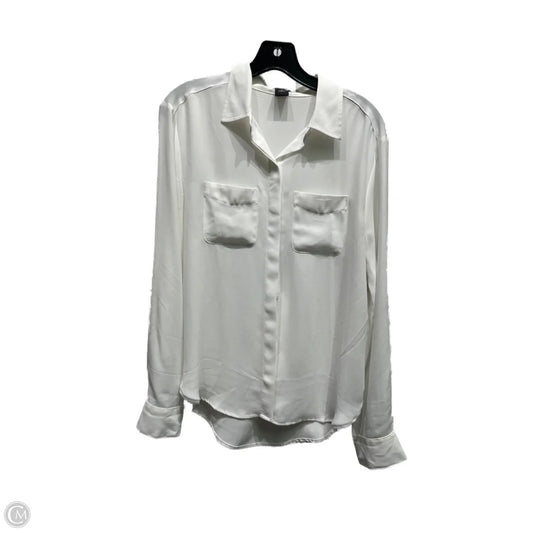 Top Long Sleeve By Ann Taylor In White, Size: 4