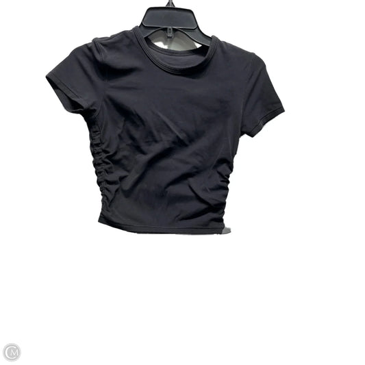 Athletic Top Short Sleeve By Lululemon In Black, Size: Xs