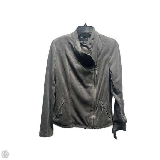 Jacket Moto By Adrienne Vittadini In Grey, Size: Xs