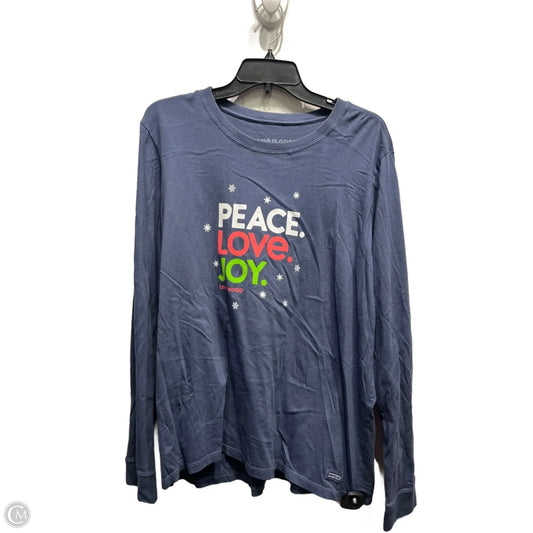 Top Long Sleeve Basic By Life Is Good In Blue, Size: Xl
