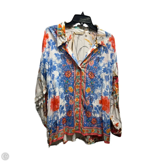 Top Long Sleeve By Soft Surroundings In Blue & Orange, Size: Xl