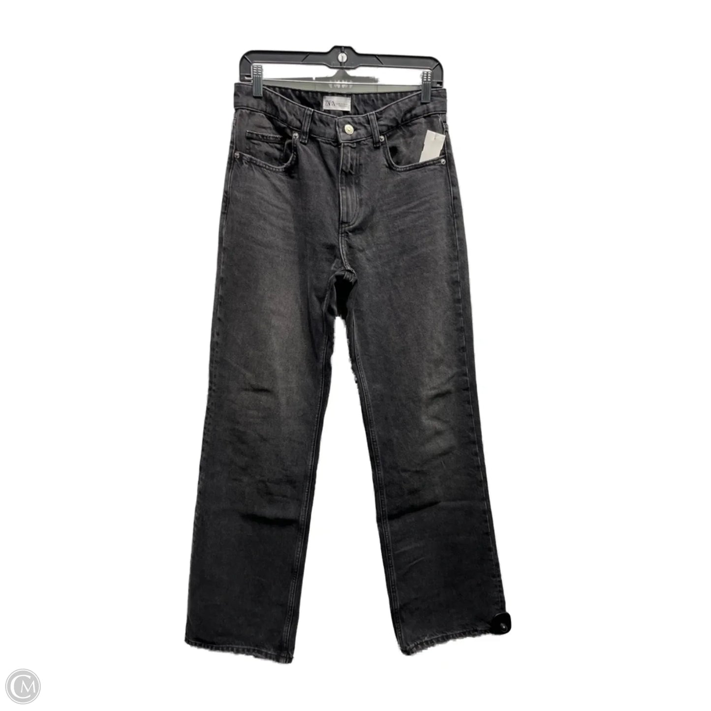 Jeans Straight By Zara In Black Denim, Size: 6