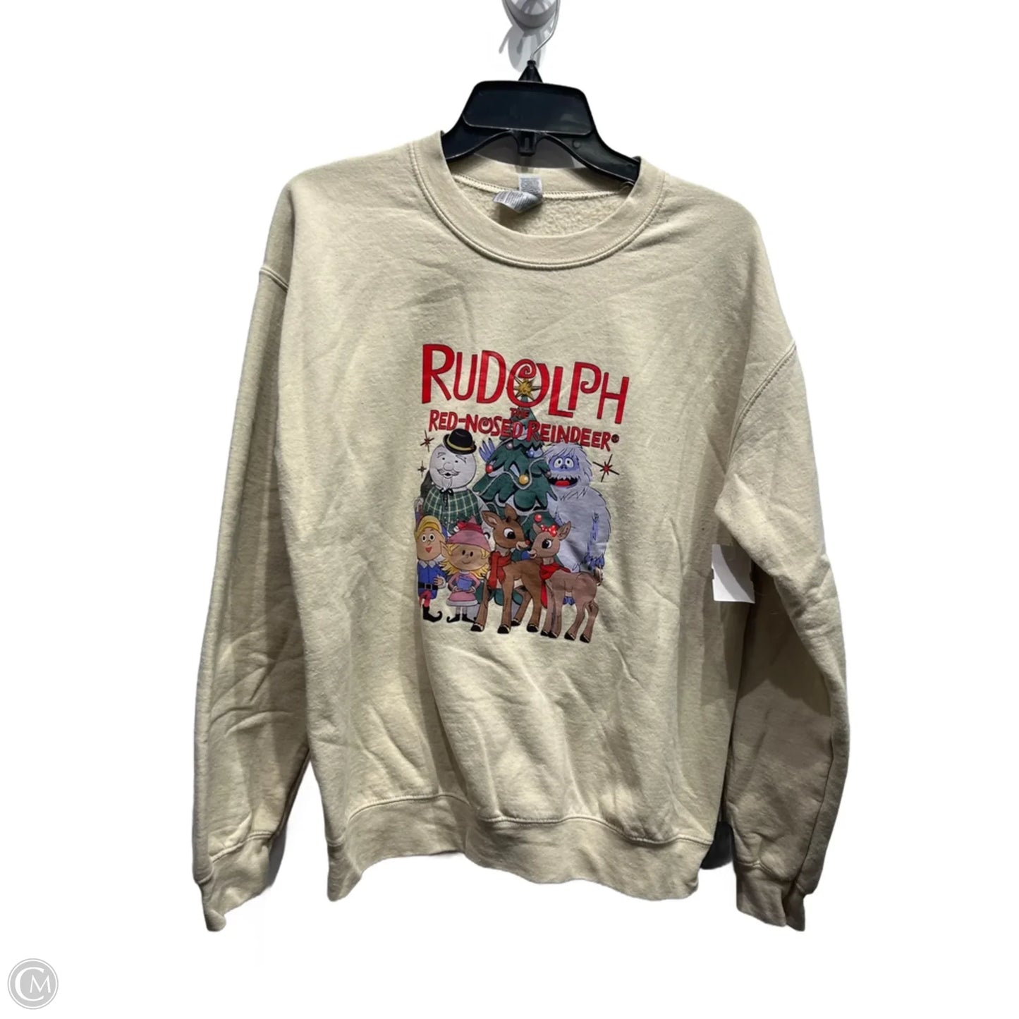 Sweatshirt Crewneck By Gildan In Tan, Size: M