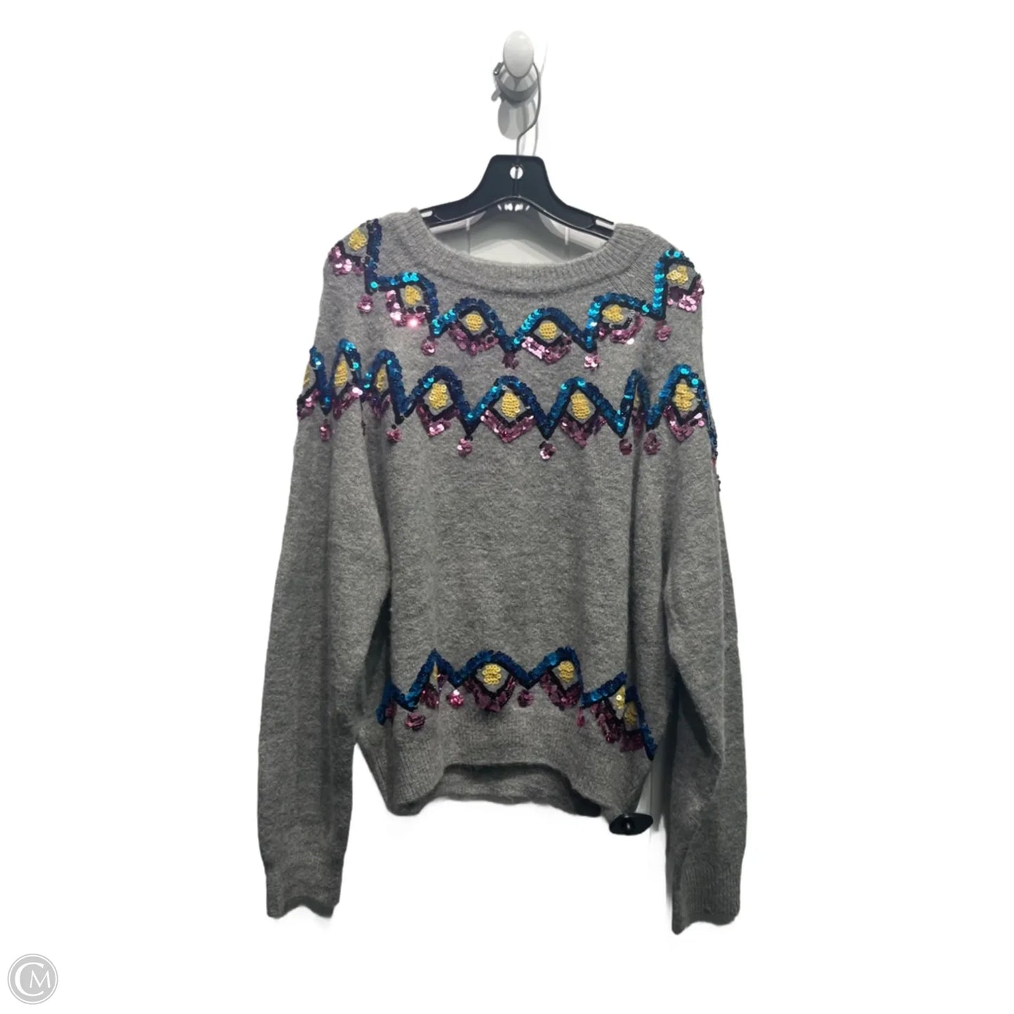 Sweater By Zara In Grey & Purple, Size: M