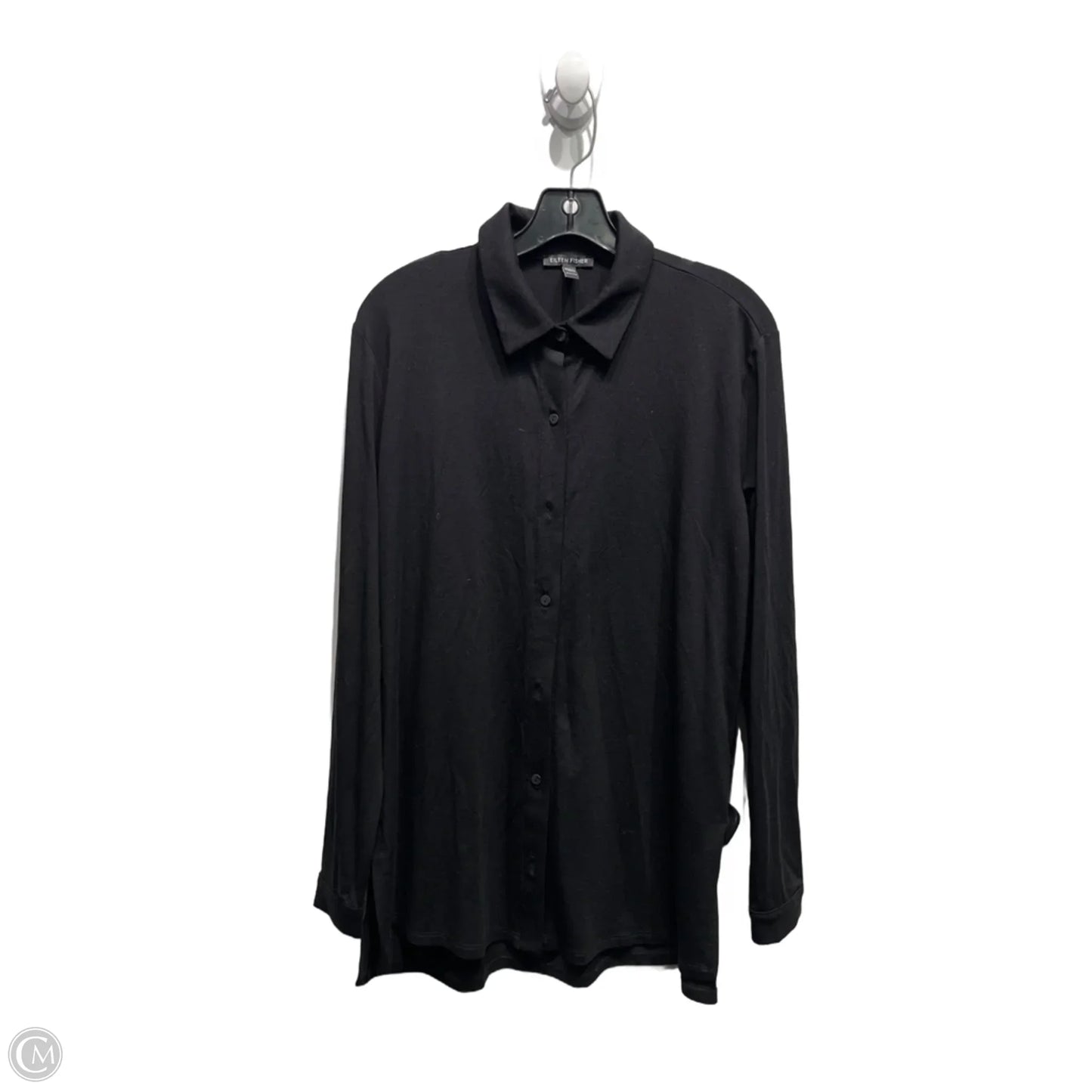 Top Long Sleeve By Eileen Fisher In Black, Size: Xxs