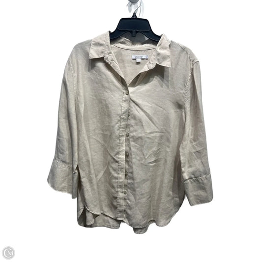 Top 3/4 Sleeve By Chicos In Tan, Size: 16