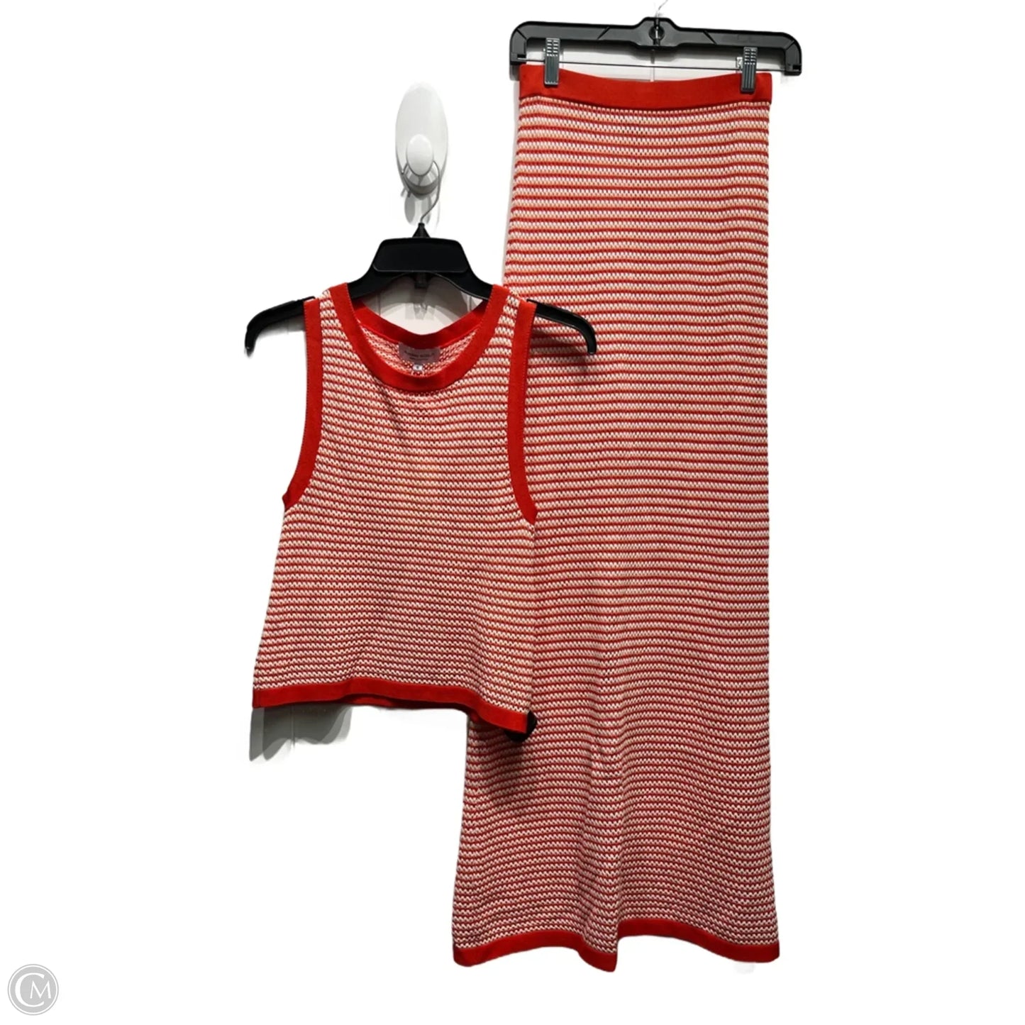 Skirt Set 2pc By runway scout In Orange & White, Size: 6