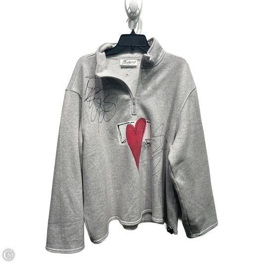 Sweatshirt Collar By  victoria In Grey & Red, Size: 2x