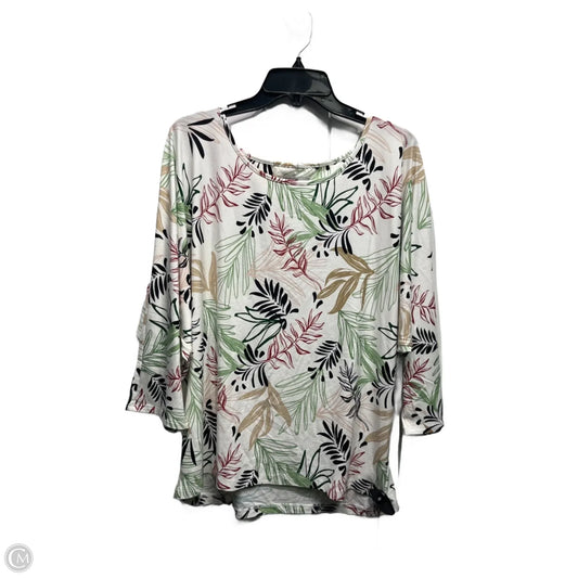 Top 3/4 Sleeve By Chicos In Black & Brown, Size: Xl