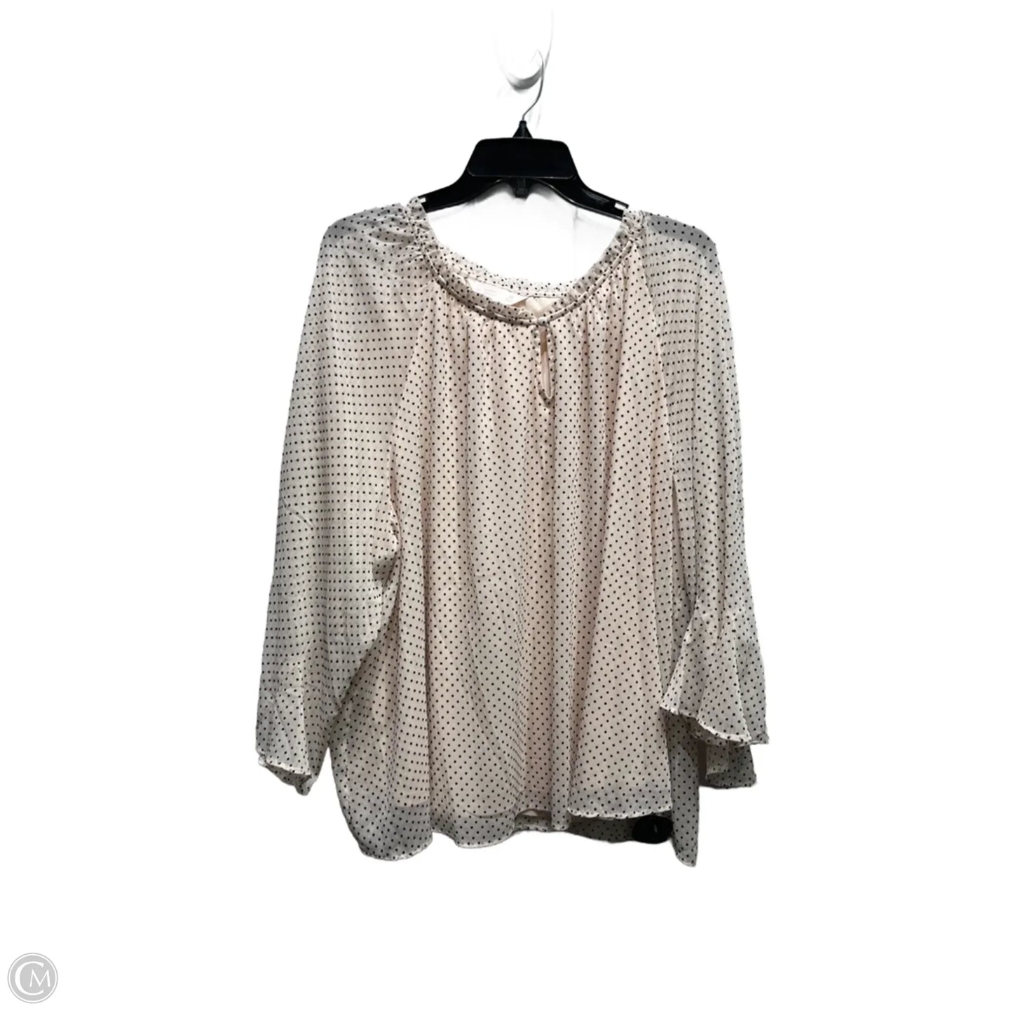 Blouse Long Sleeve By Lc Lauren Conrad In Black & Pink, Size: 2x