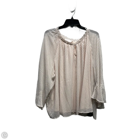 Blouse Long Sleeve By Lc Lauren Conrad In Black & Pink, Size: 2x