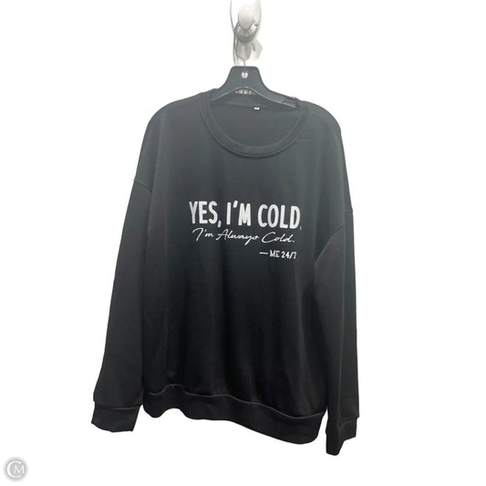 Sweatshirt Crewneck By Clothes Mentor In Black & White, Size: Xxl