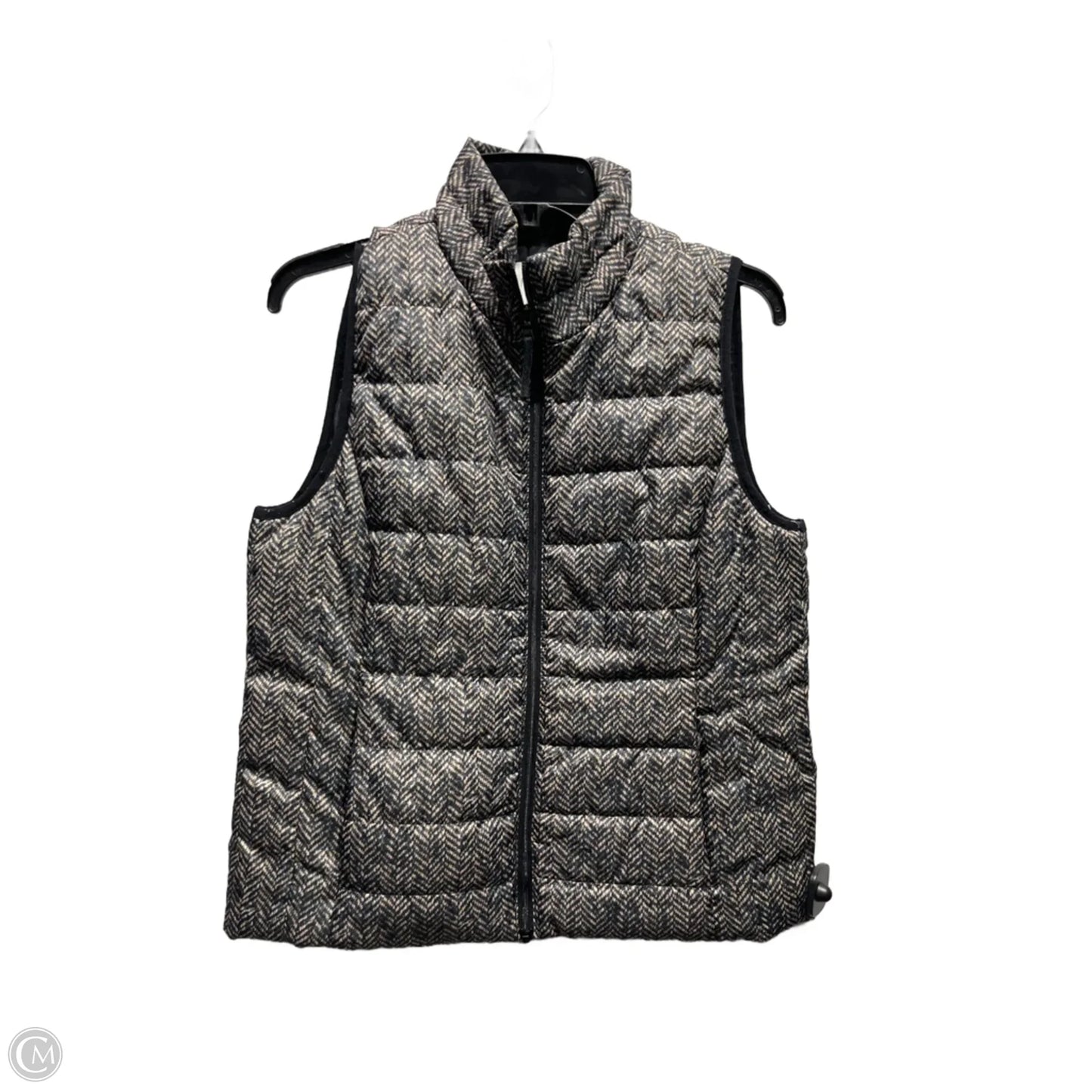 Vest Puffer & Quilted By Rafaella In Black & Yellow, Size: M