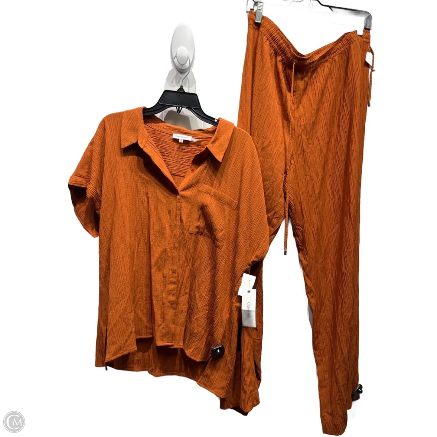 Pants Set 2pc By Calvin Klein In Orange, Size: Xl