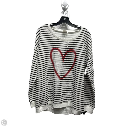 Top Long Sleeve By Simple In Black & White, Size: M