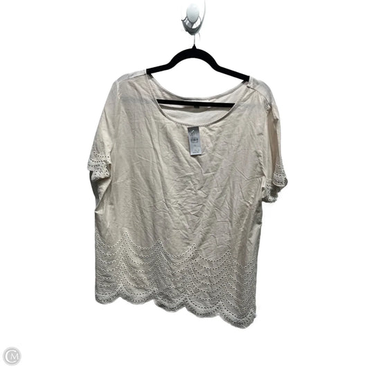 Top Short Sleeve By Loft In Taupe, Size: Xl